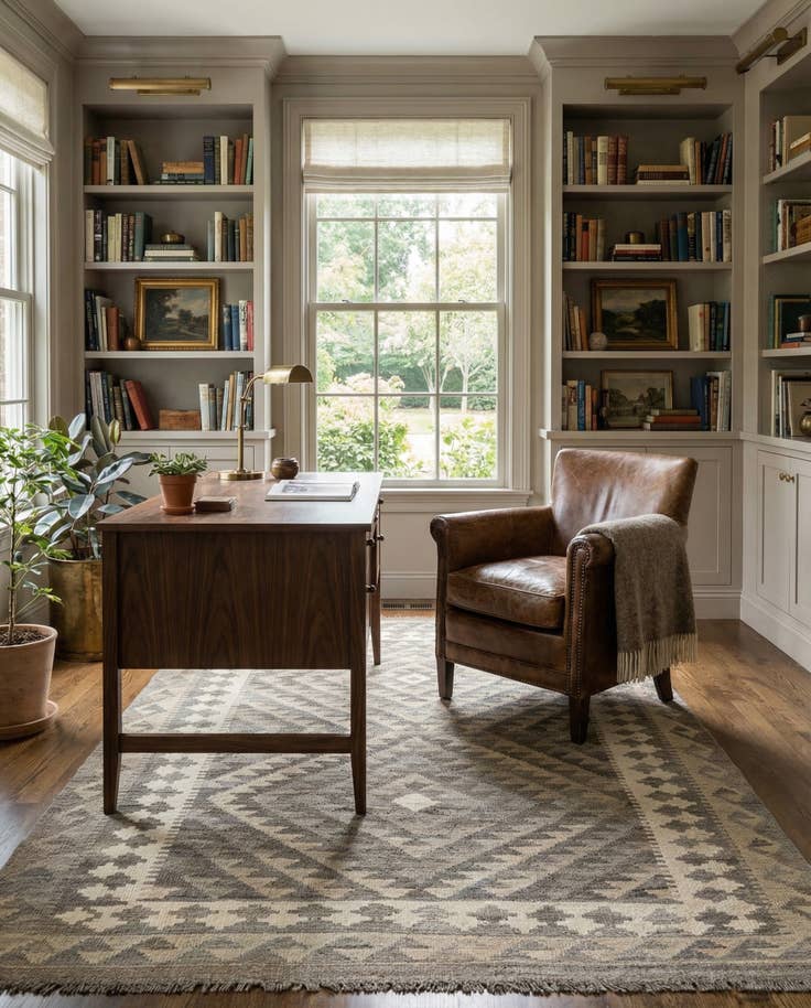 Detail image of 4' 1 x 6' 4 Hand Woven Kilim Maymana Wool Rug