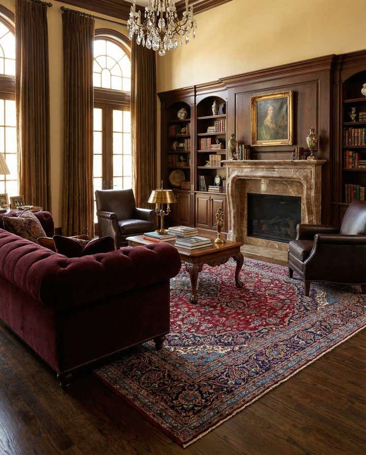 9' 8 x 13' 5 Hand Knotted Kashan Persian Wool Rug