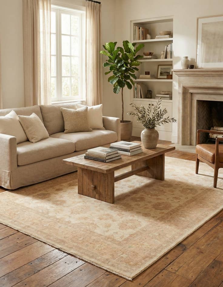 Detail image of 5' 9 x 8' Hand Knotted Peshawar Ziegler Rug