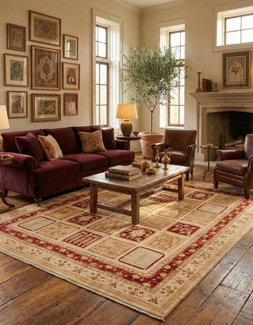 8' 3 x 10' 6 Hand Knotted Peshawar Ziegler Rug