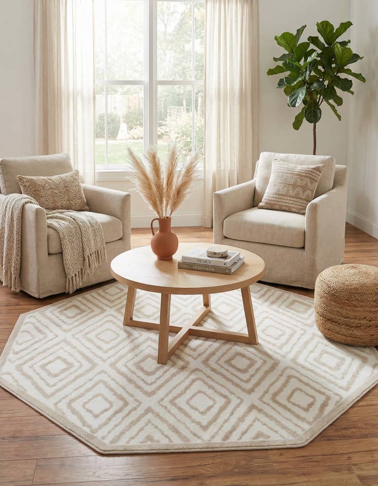 Detail image of 5' 3 x 5' 3 Hermitage Octagon Rug