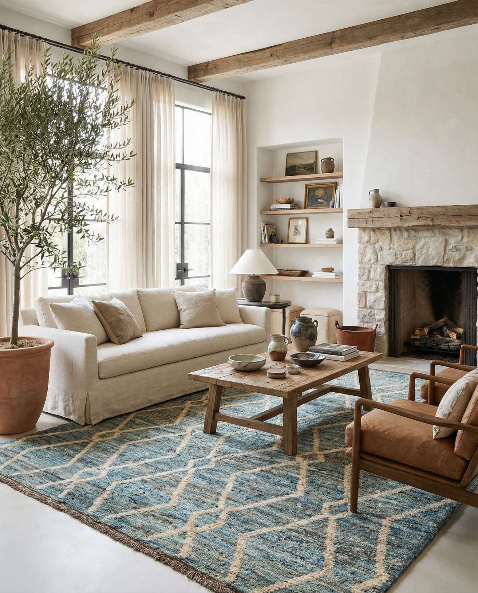 6' x 7' 11 Hand Knotted Moroccan Wool Rug
