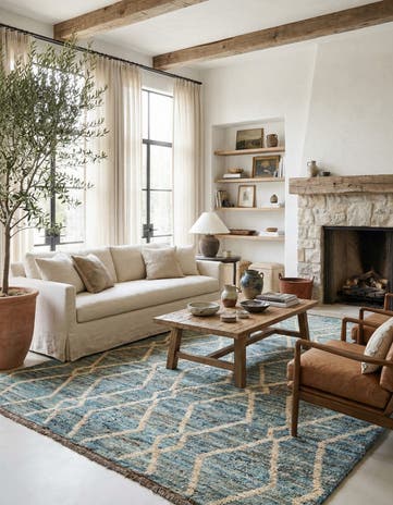 6' x 7' 11 Hand Knotted Moroccan Wool Rug