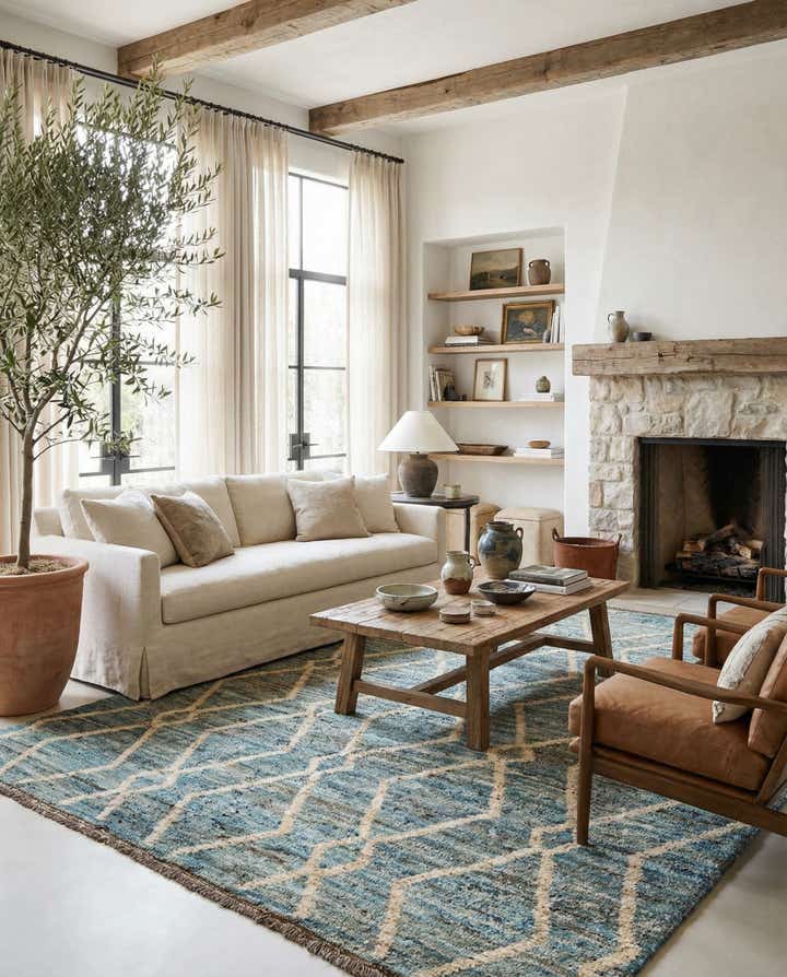 6' x 7' 11 Hand Knotted Moroccan Wool Rug