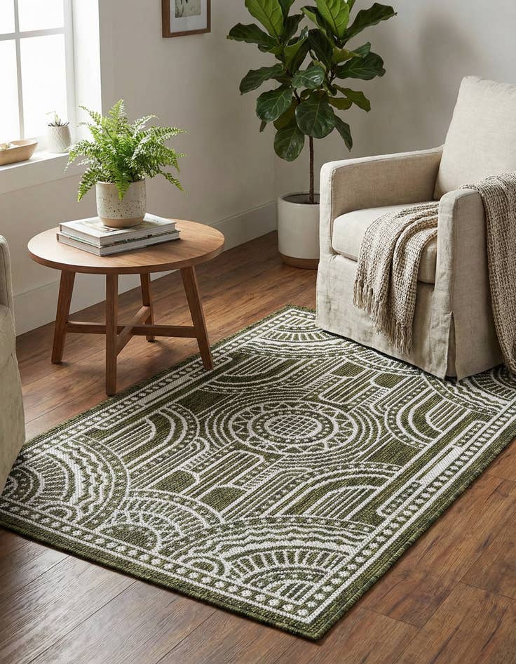 Detail image of 2' x 3'  Washable Traditional Indoor / Outdoor Rug