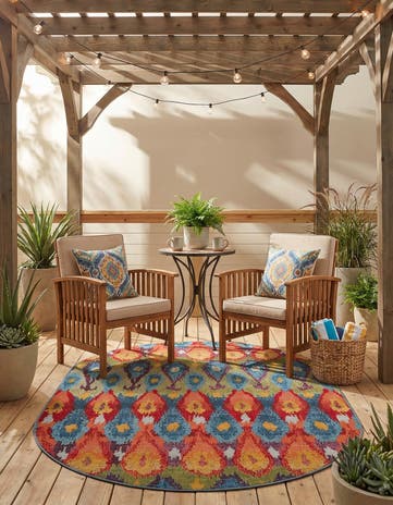 Easy-Clean Modern Indoor / Outdoor Oval Rug
