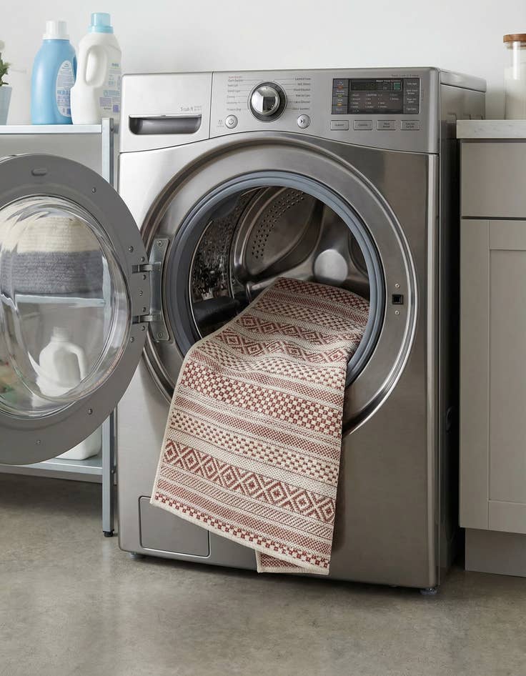 Detail image of 2' x 3'  Washable Striped Indoor / Outdoor Rug