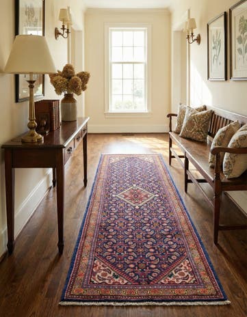 3' 8 x 10' 6 Hand Knotted Farahan Persian Wool Runner Rug