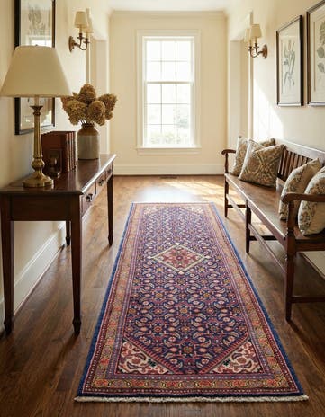 3' 8 x 10' 6 Hand Knotted Farahan Persian Wool Runner Rug