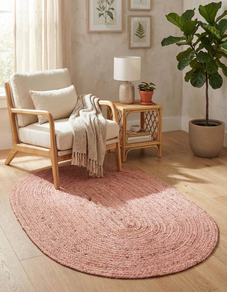 Detail image of 3' 3 x 5' 1  Hand Braided Jute Oval Rug