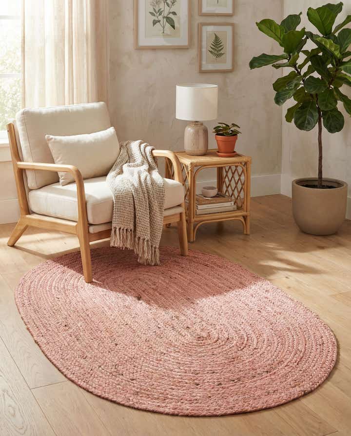 3' 3 x 5' 1 Handmade Braided Jute Oval Rug