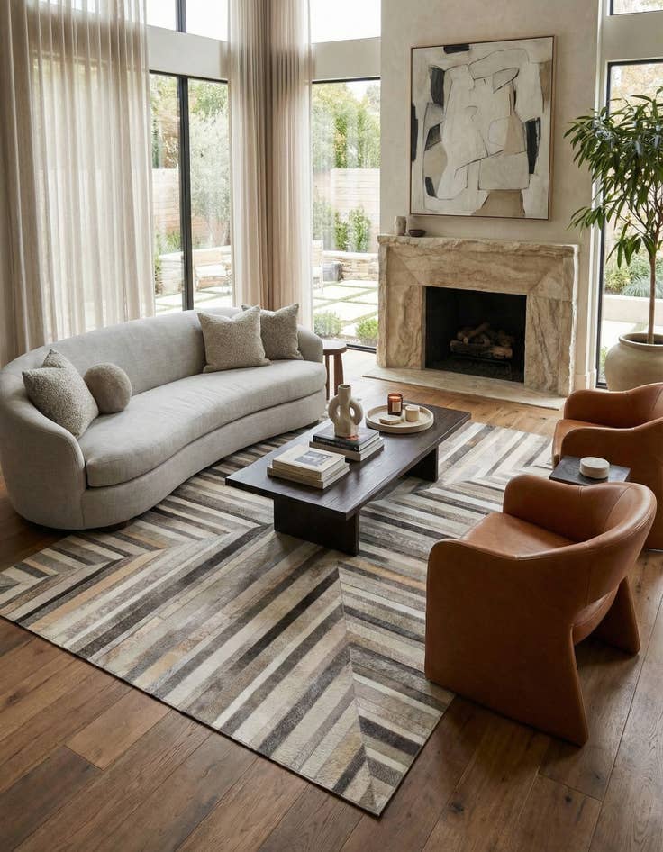 Detail image of 5' 2 x 8' Cowhide Rug