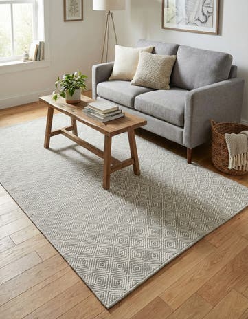 5' 1 x 8' Hand Woven Geo Trellis Flatweave Rug
