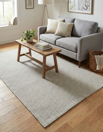 5' 1 x 8' Hand Woven Geo Trellis Flatweave Rug