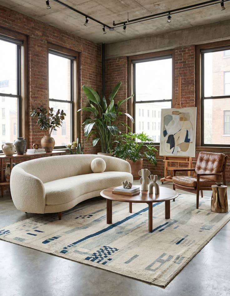 Detail image of 8' 2 x 10'  Hand Knotted Beni Marok Rug