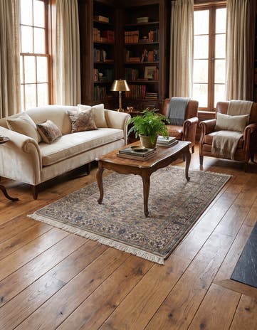 4' x 5' 8 Hand Knotted Farahan Wool Rug