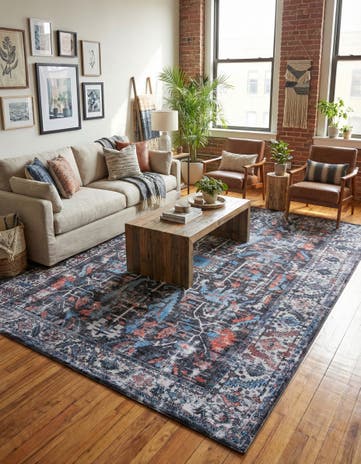Black Washable Mangata Rug