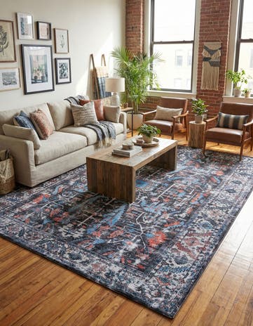 Black Washable Mangata Rug