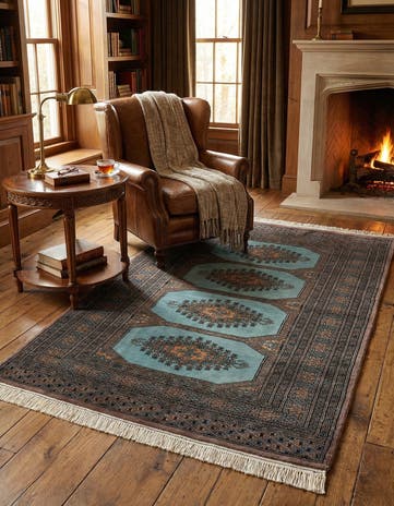 3' 3 x 4' 11 Hand Knotted Bokhara Oriental Wool Rug