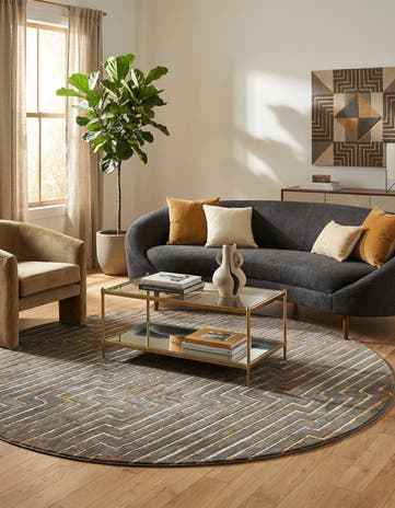 7' 10 x 7' 10 Vogue Geo Round Rug