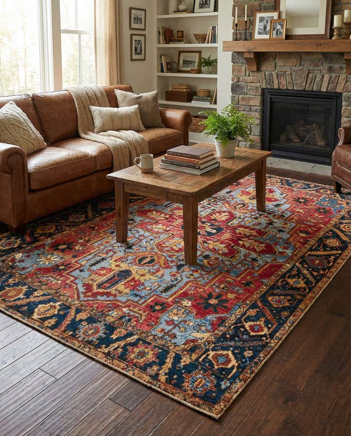 6' x 9' Easy-Clean Traditional Indoor / Outdoor Rug