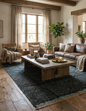 6' 2 x 9' 7 Hand Knotted Moroccan Wool Rug