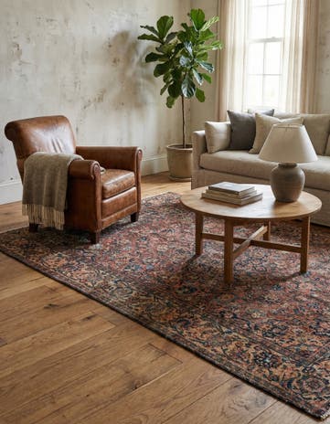 4' 3 x 6' 7 Hand Knotted Ultra Vintage Persian Wool Rug