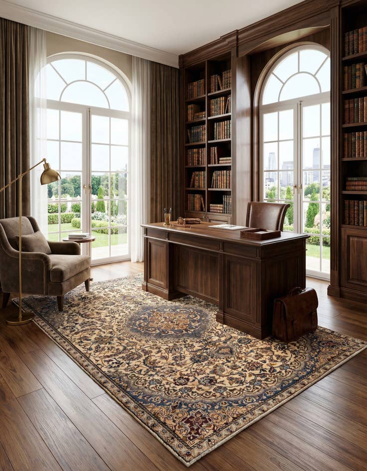 Detail image of 5' 11 x 9' 3 Tabas Wool Rug