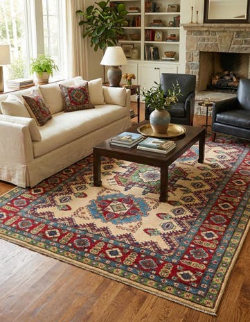 6' 6 x 9' 10 Hand Knotted Kazak Rug