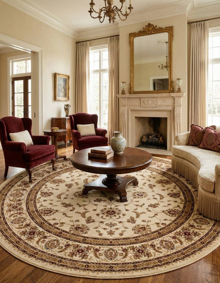 Detail image of 13' x 13' Classic Agra Round Rug