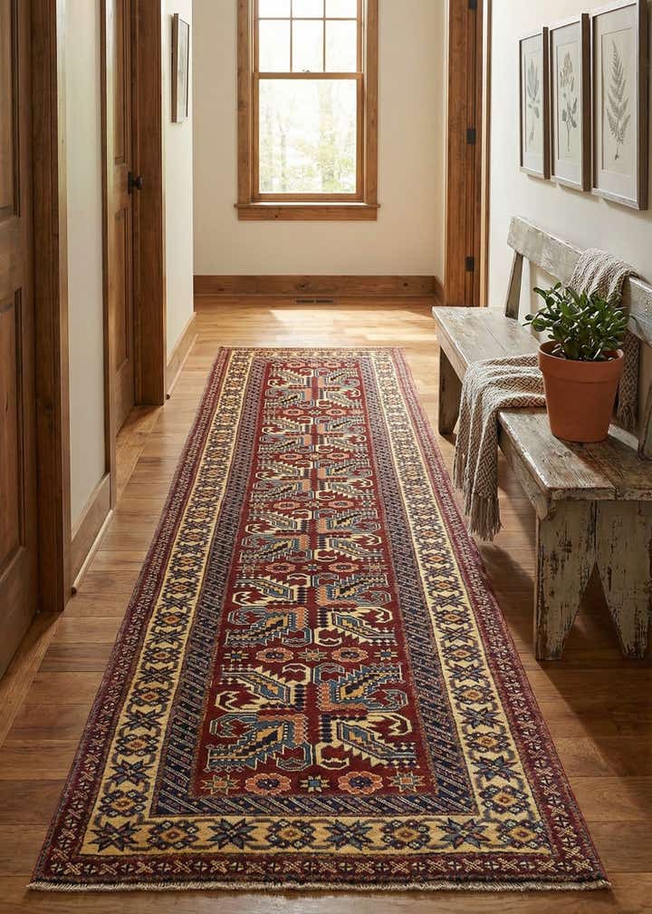 2' 9 x 9' 9 Hand Knotted Kazak Runner Rug