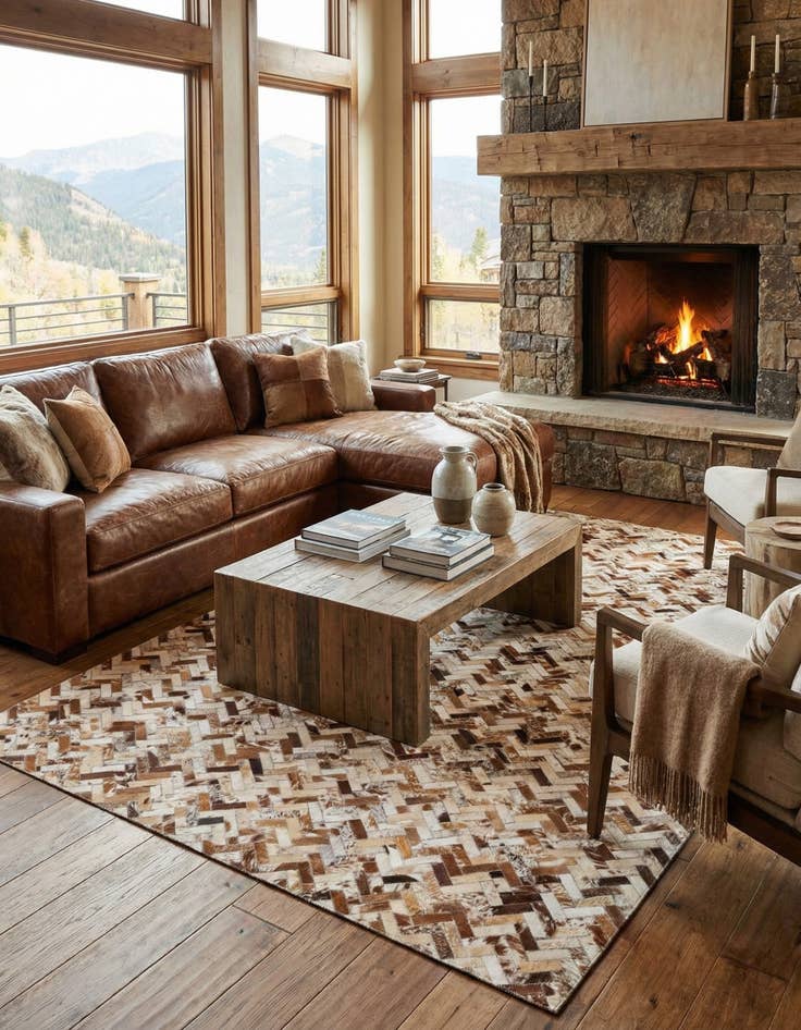 Detail image of 5' x 7' 9 Cowhide Rug