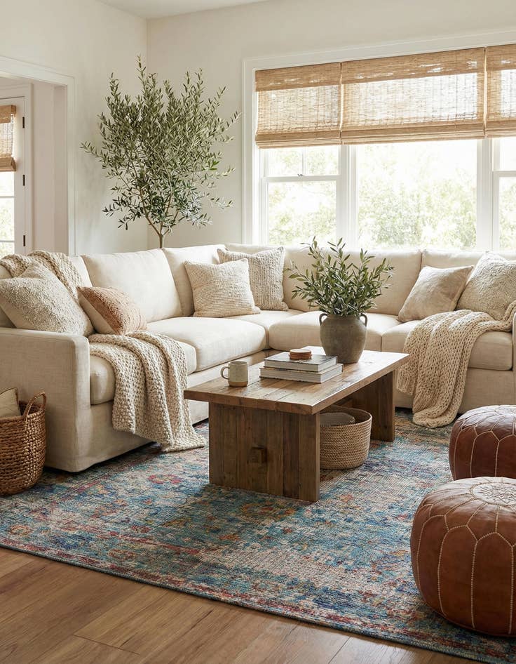 Detail image of  7' 10 x 10'  Hand Woven Chenille Jute Rug