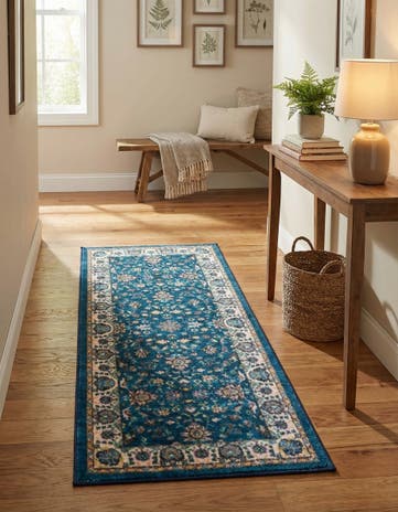 Egyptian Blue Medina Runner Rug