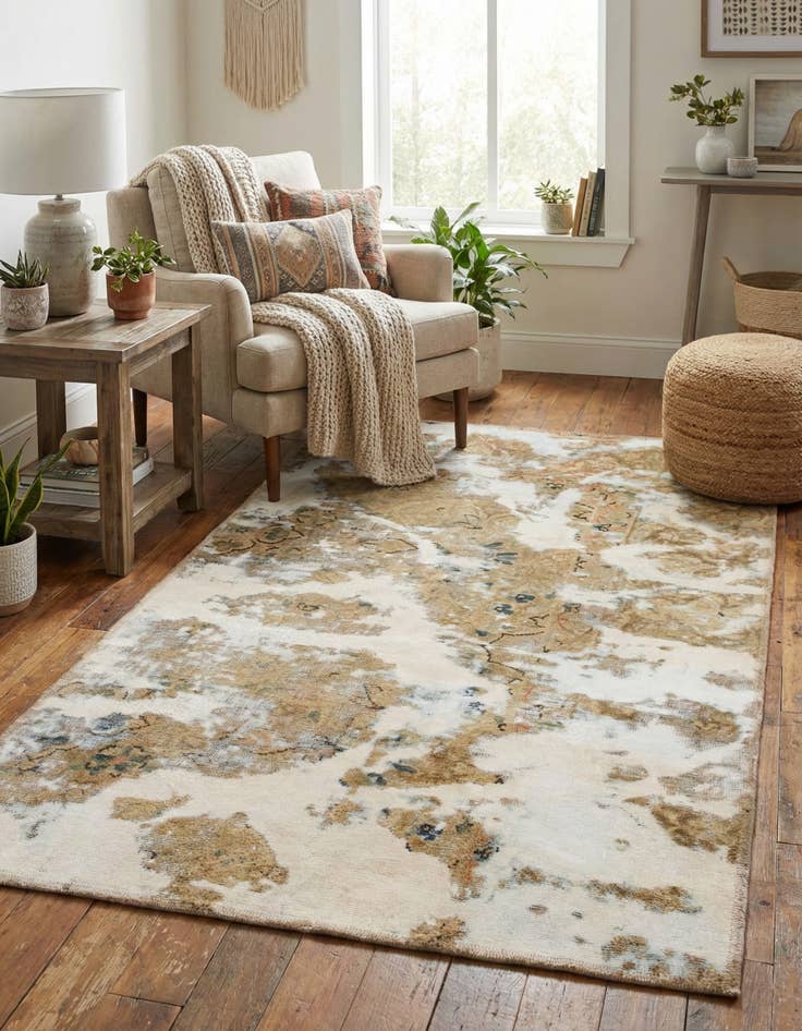 Detail image of 3' x 5' 8  Hand Knotted Ultra Vintage Persian Wool Rug