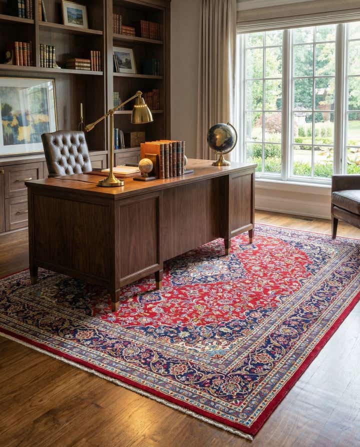 9' 10 x 12' 10 Hand Knotted Kashan Persian Wool Rug