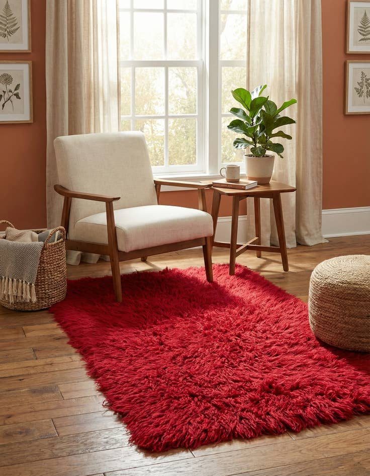 Detail image of 2' 4 x 4' 7  Hand Knotted Moroccan Wool Runner Rug