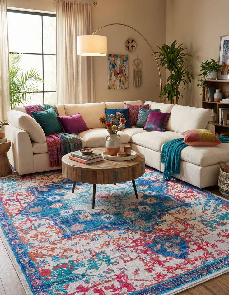 Detail image of  9' 2 x 12'  Washable Francesca Rug