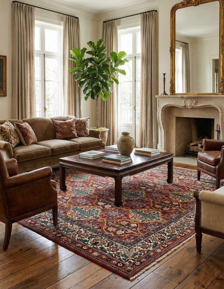 Detail image of 6' 6 x 6' 10 Bachtiar Square Rug