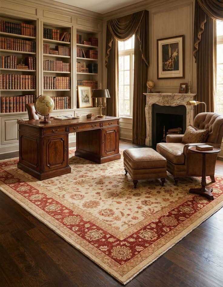 Detail image of 10' x 13'  Hand Knotted Peshawar Ziegler Rug