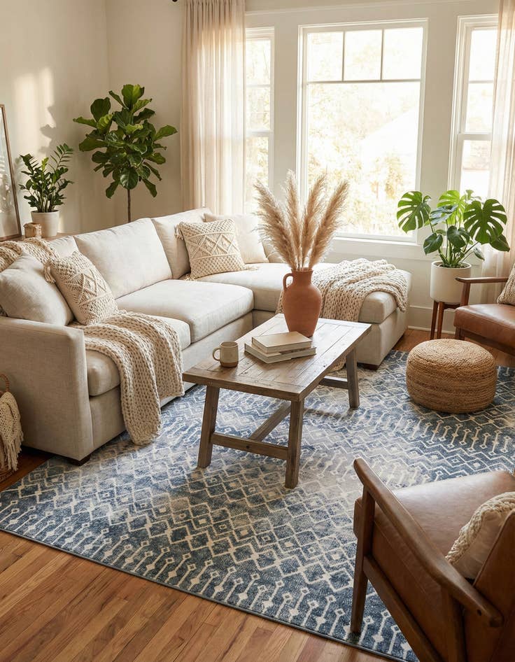 Detail image of 10' x 13' Bohemian Trellis Rug