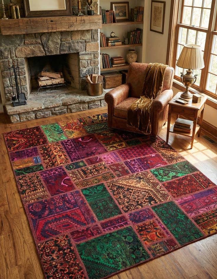 Detail image of 5' 9 x 7' 8  Hand Knotted Ultra Vintage Persian Wool Rug