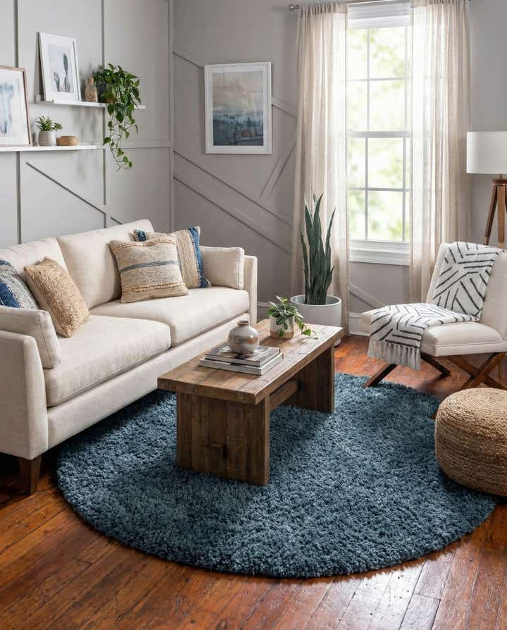 7' x 7' Zermatt Shag Round Rug