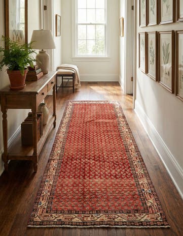 4' 3 x 10' 8 Hand Knotted Botemir Persian Wool Runner Rug