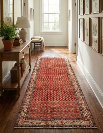 4' 3 x 10' 8 Hand Knotted Botemir Persian Wool Runner Rug