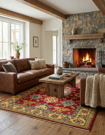 5' x 7' 2 Hand Knotted Kazak Rug