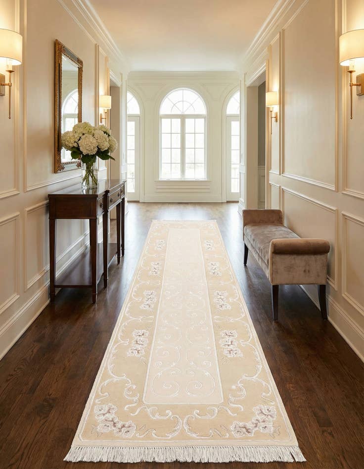 Detail image of 2' 8 x 9' 8  Hand Knotted Darya Wool Runner Rug