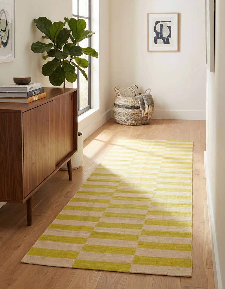 Detail image of 2' 6 x 7' 9  Hand Woven Kilim Modern Wool Runner Rug