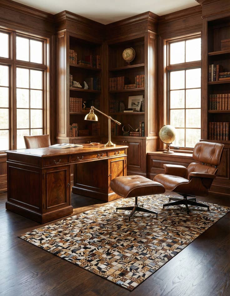 Detail image of 5' x 8' Cowhide Leather Rug