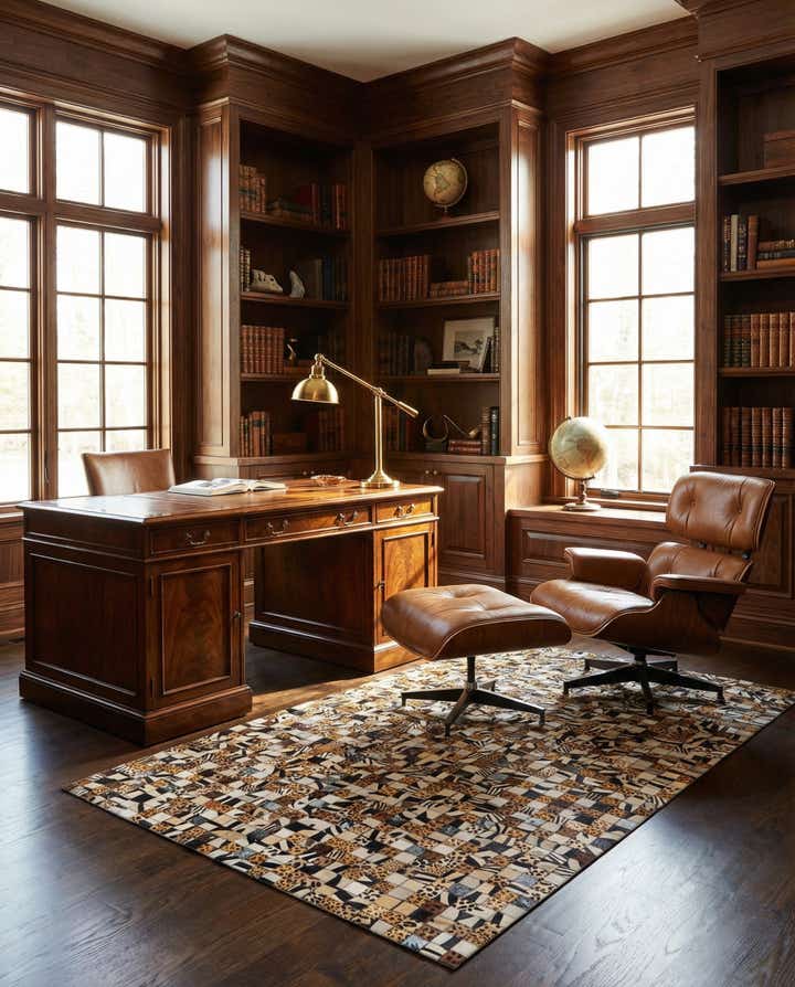 5' x 8' Cowhide Leather Rug